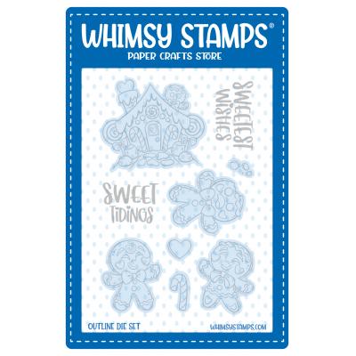 Whimsy Stamps Outline Dies - Sweet Gingerbread Couple